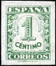 Spain 1936 Numeros 1 CTS Verde Edifil 802